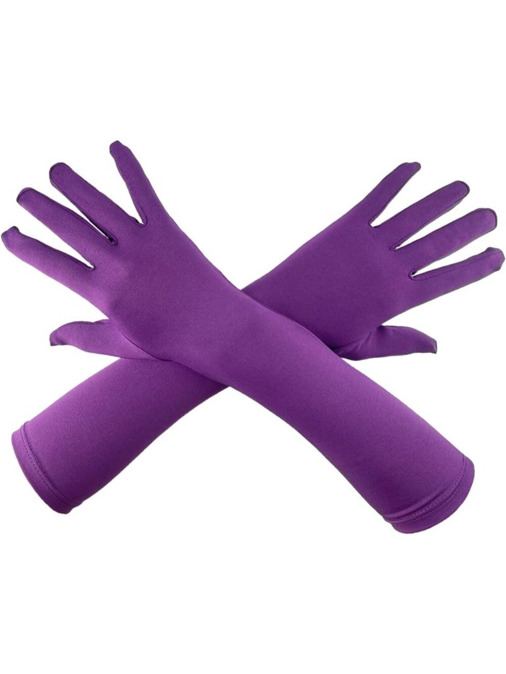 Men's And Women's Purple 15'' Elbow Length 20s Stretchy Cosplay Costume Gloves